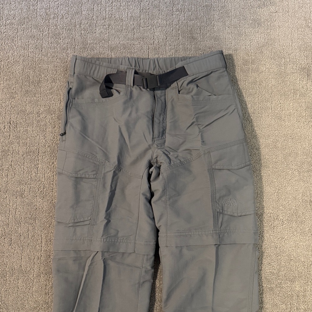 The North Face Convertible Tech Pants Mens Gray Paramount Hiking Belted LG